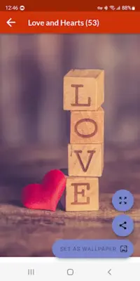 Love & Hearts Wallpapers android App screenshot 1